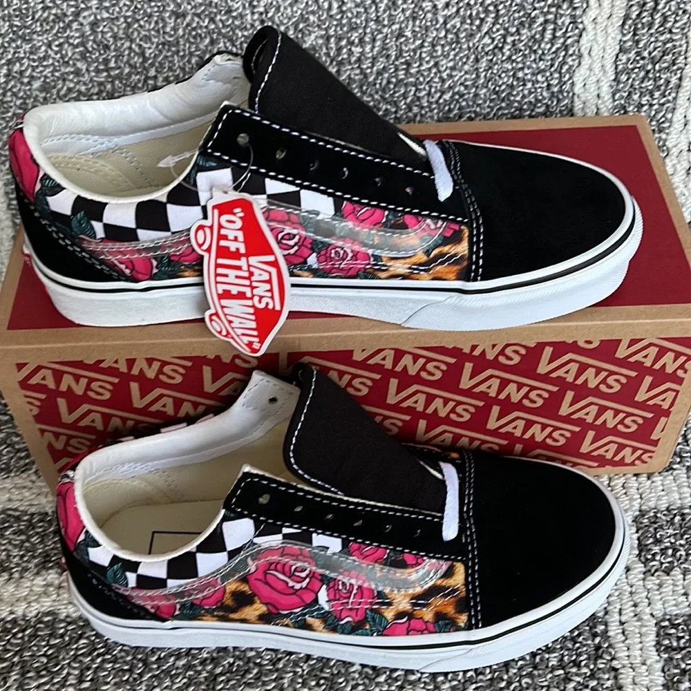 Vans Old Skool Rose/Animal Check True White Multi WMNS - Picture 2 of 16